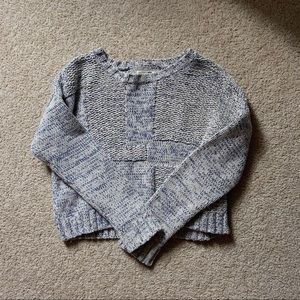 CREAM & NAVY BLUE CROPPED SWEATER - PACSUN